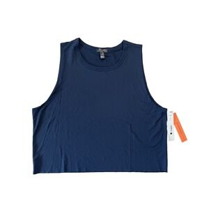 NWT Bloomingdales Aqua Athletic Navy Perforated Mesh Tank  Top Retail $48‎ Sz L